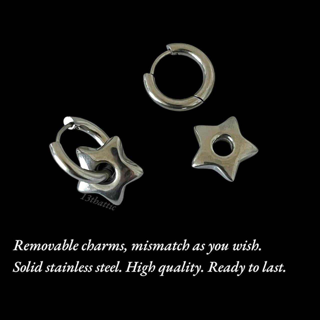 Puffy Star Hoop Earrings