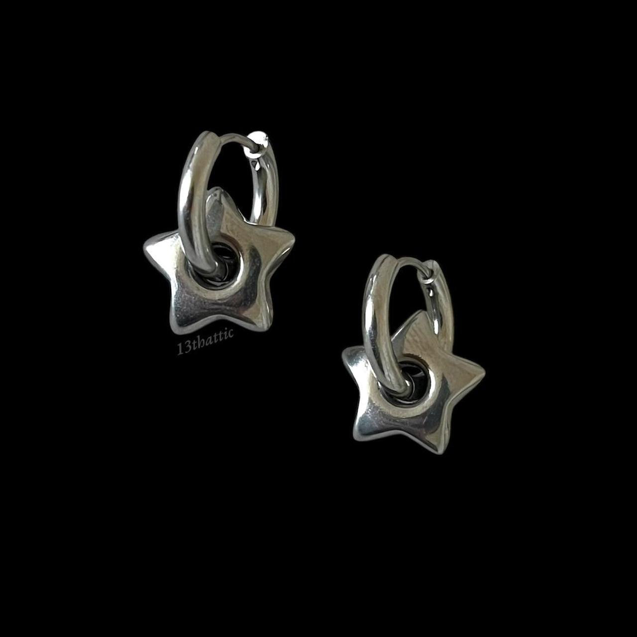 Puffy Star Hoop Earrings